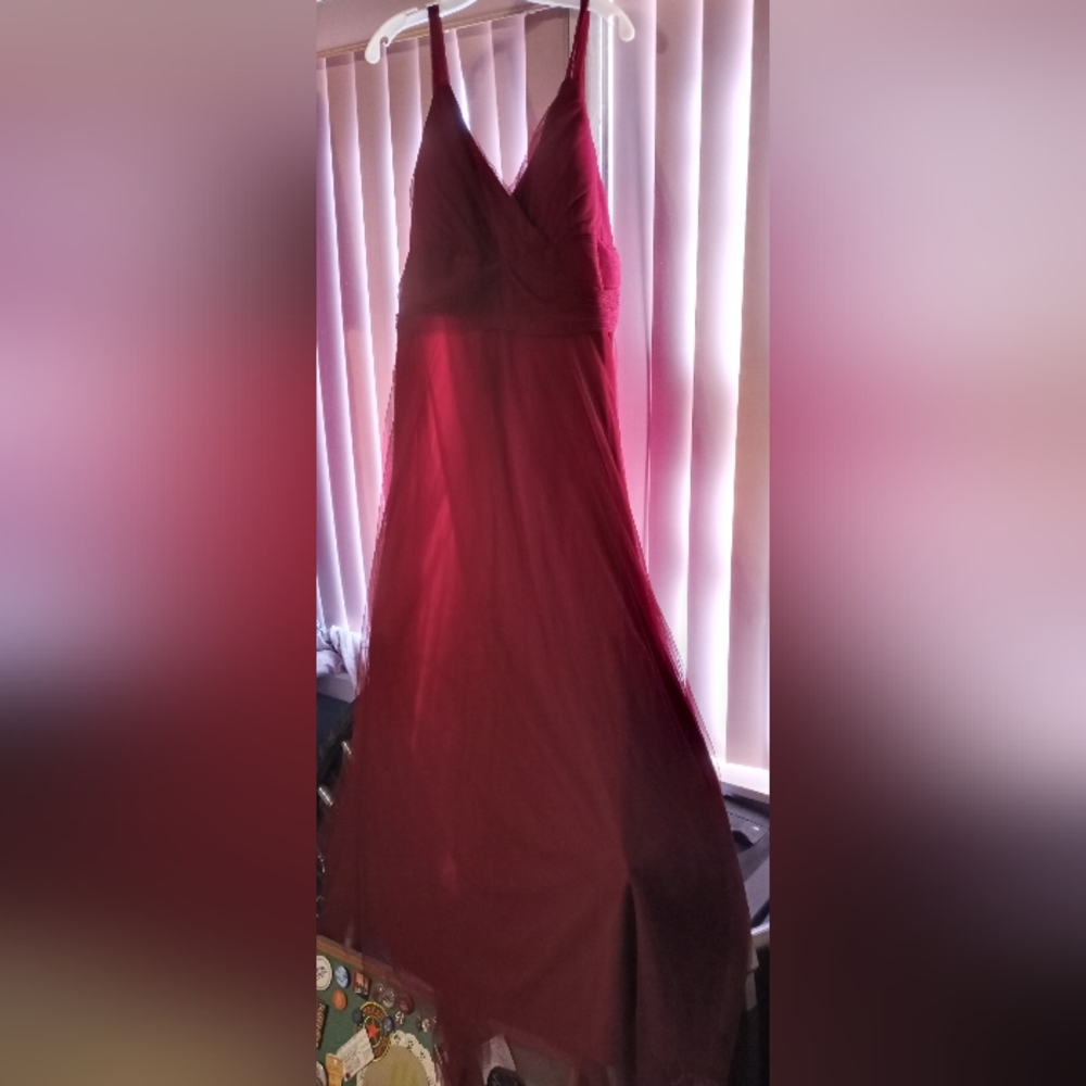 Plus Size Double V Neck Maxi Tulle Dress